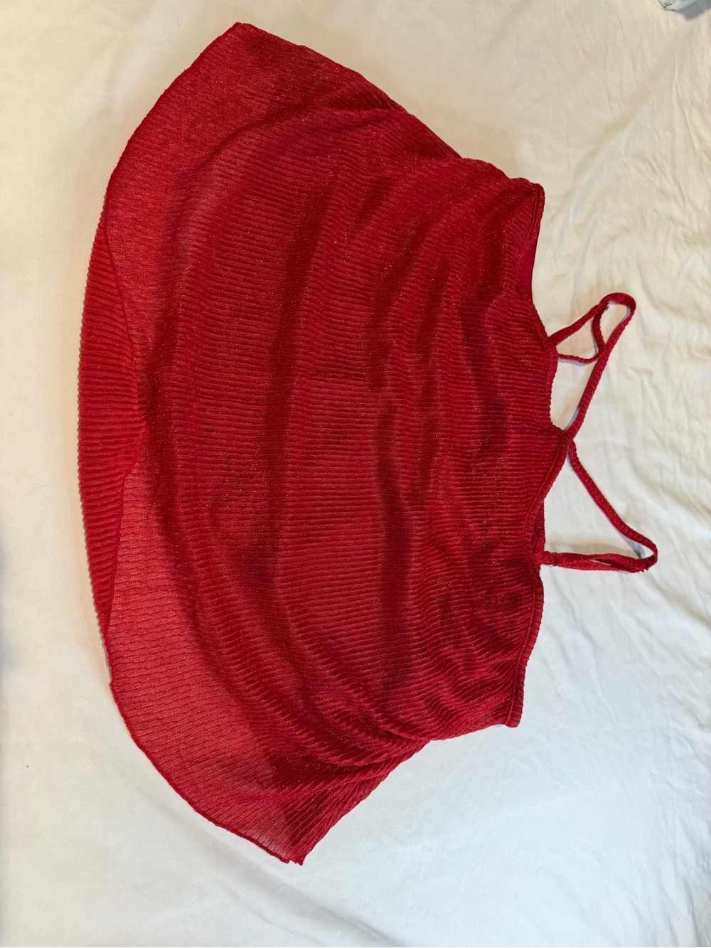 No Boundaries Red Ribbed Strappy Cami